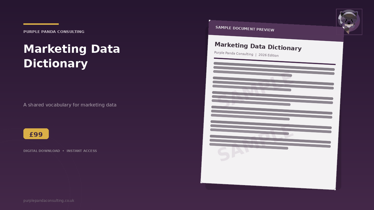 Marketing Data Dictionary cover